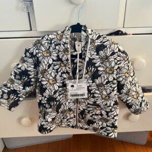 12-18m Northwest daisy hooded quilted jacket NWT
